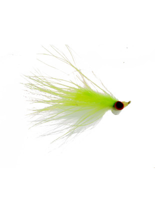 Clouser (Marabou) : Chartreuse and White
